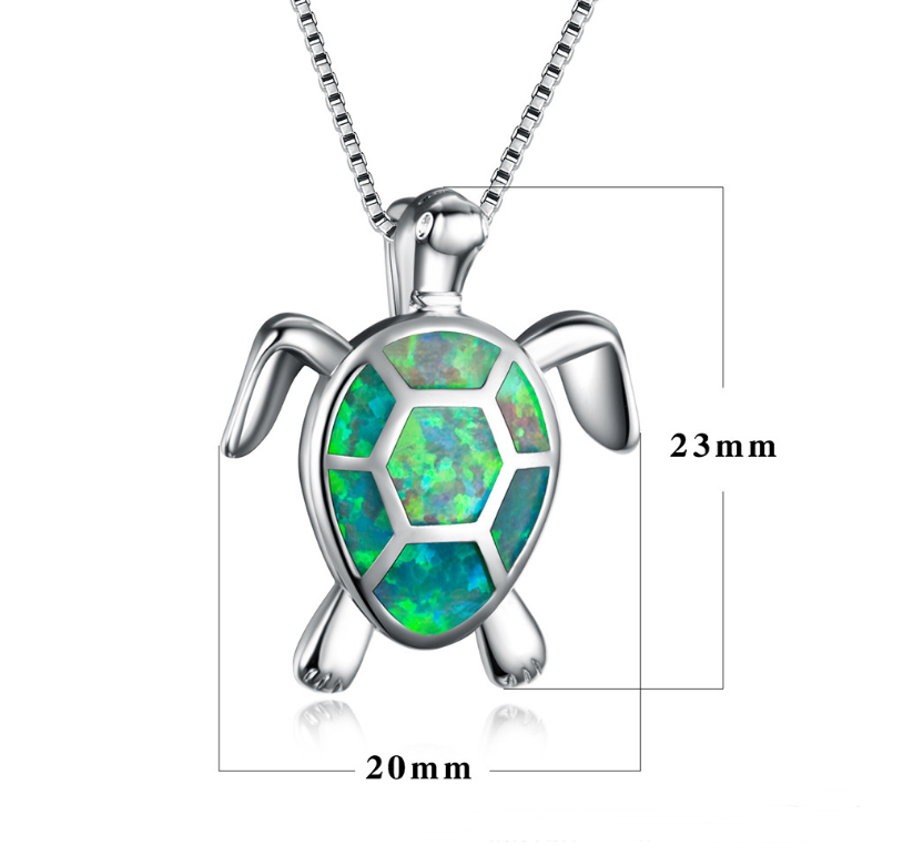 Diamond zircon clavicle chain turtle pendant