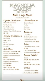 Magnolia Bakery menu 1