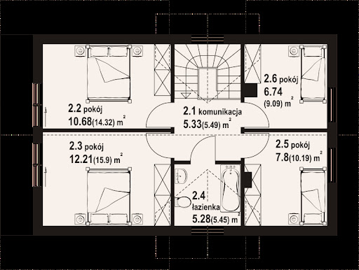 Osieczno a3 dw - Rzut poddasza