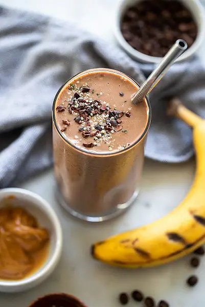 Coffee Peanut Butter Banana Smoothie