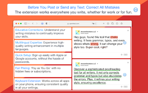 UpWrite AI: Proofreads all Texts in Browser