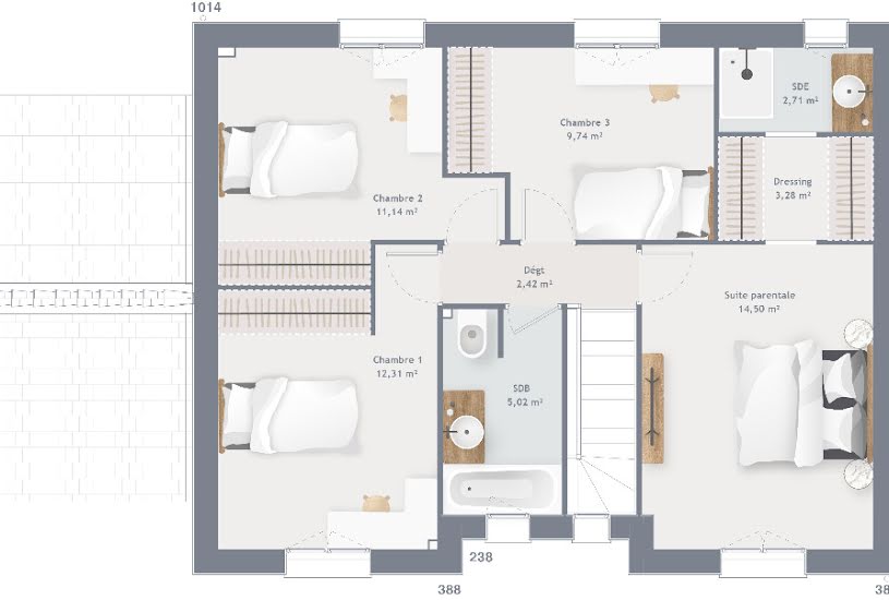 Vente Terrain + Maison - Terrain : 800m² - Maison : 120m² à Cormicy (51220) 