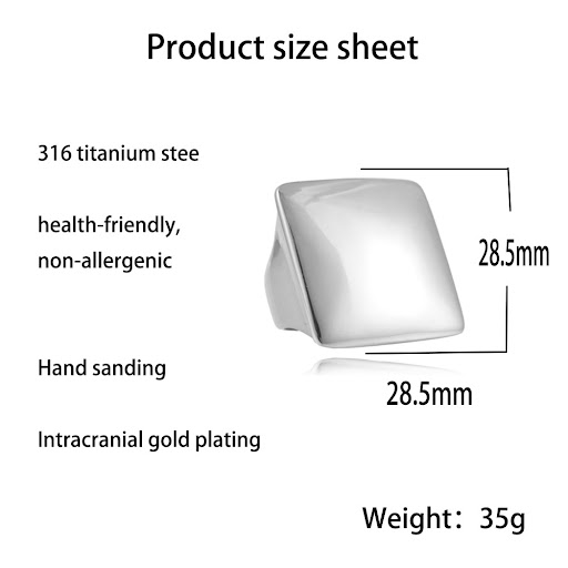 Title 3, Titanium Steel Square Fashion Trendy Mens And ...