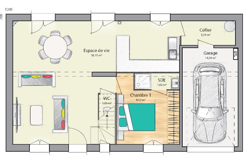  Vente Terrain + Maison - Terrain : 410m² - Maison : 90m² à Plailly (60128) 