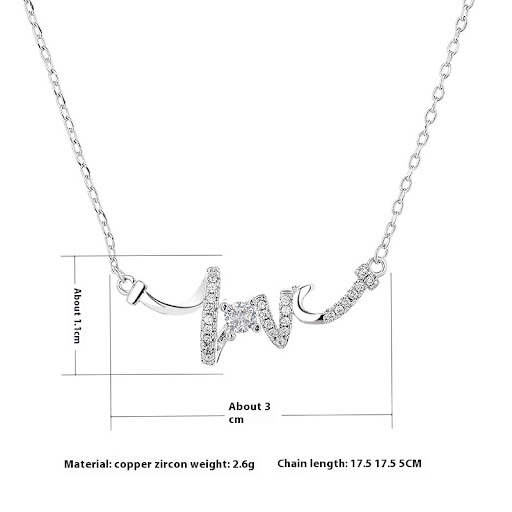 Title 5, Light Luxury Minority Design LOVE Necklace For ...