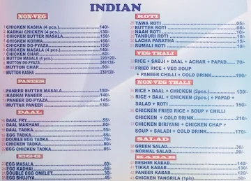 New Sagar Restaurant & Fast Food menu 