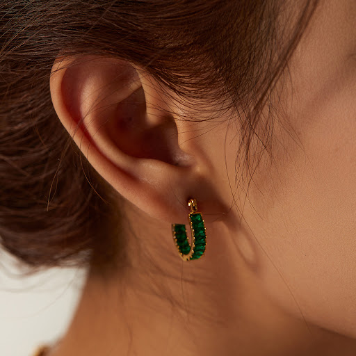 Title 4, French Vintage Inlaid Over Zircon Earrings. Enh...