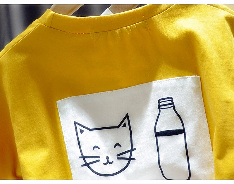 Kinderen Cartoon All-Match Ronde Hals Korte Mouw T-shirt. Een comfortabel en stijlvol shirt voor dagelijks gebruik, perfect voor elke gelegenheid.