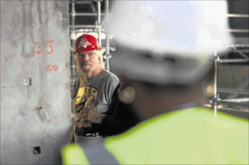 FITNESS FANATIC: Richard Branson talks to the media during a visit to a construction site of a new gym in Sandton, Johannesburg, yesterday. Photo: Vathiswa Ruselo