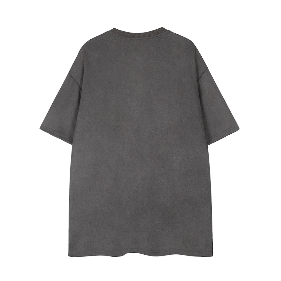 T-shirt da uomo in pelle scamosciata a maniche corte Comfort e stile senza pari Perfetto per un look casual ed elegante Morbido al tatto e traspirante.