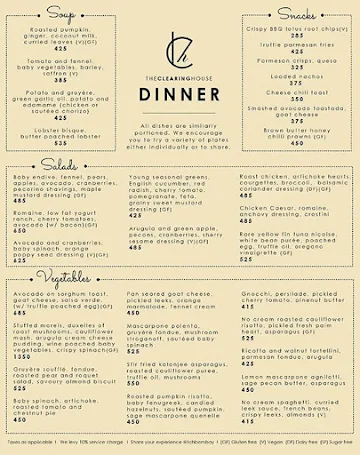 The Clearing House menu 