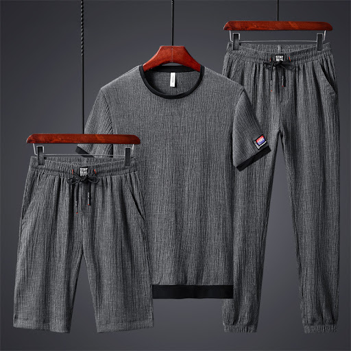 Title 6, Mens Three Piece Sports Suit Ice Silk Plus Siz...