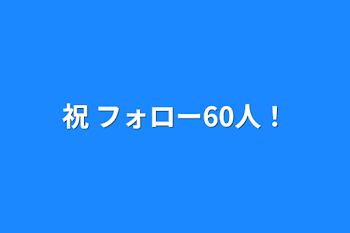 祝 フォロー60人！