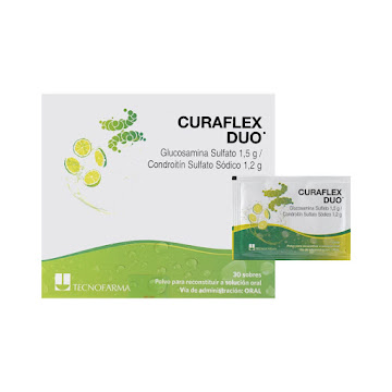 Curaflex Duo Glucosamina + Condroitin 1.5mg/1.2mg Tecnofarma Caja x 30 sobres  