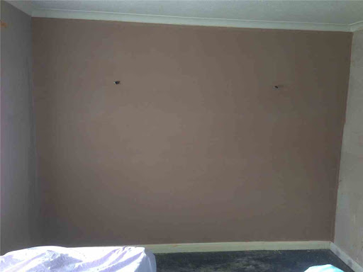 Lounge wall re skimmed