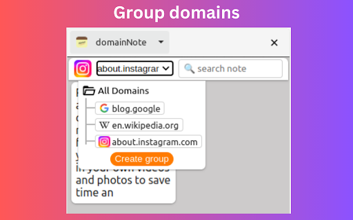 domainNote - website notes in side panel