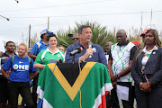 Various party leaders in the Multi-Party Charter presented their plans in Umkomaas, next to a road that collapsed two years ago and has yet to be repaired.