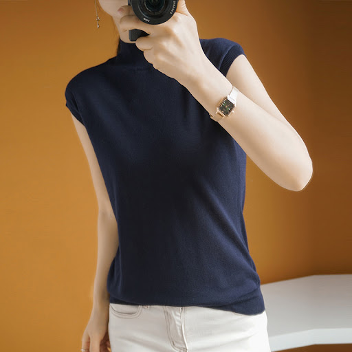 Title 1, Womens Raglan Sleeveless Pullover Half Turtlen...