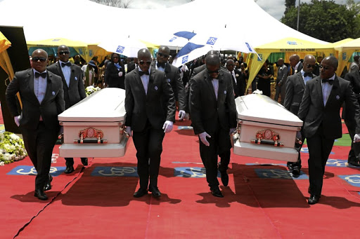 Mmatholo Mogafe and Lesego Matsepe were buried yesterday following their deaths in Mozambique.