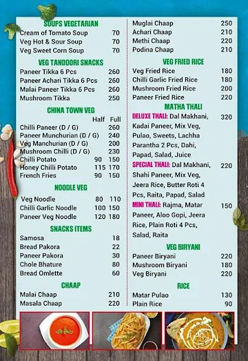 Matha Homely Food menu 