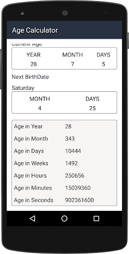 Age Calculator by Date of Birth Days Months