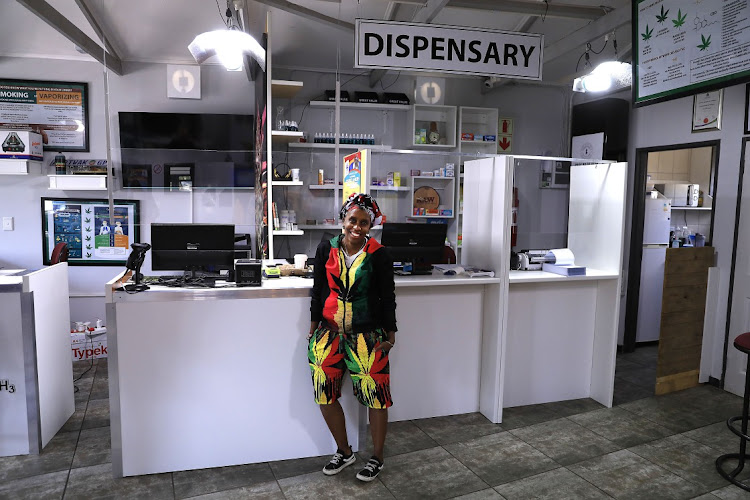 Mogomotsi Sekobe does a podcast for the THC Pharmacy, which opened earlier this month.