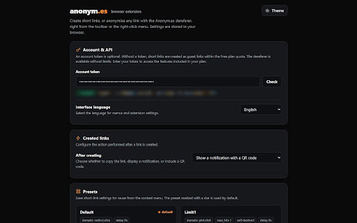 Anonym.es: short links & dereferer screenshot 5