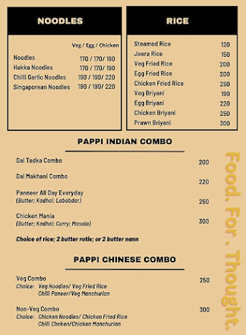 Pappi Chulo menu 