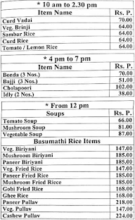 Hotel Pallav menu 2