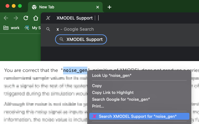 XMODEL Support chrome extension