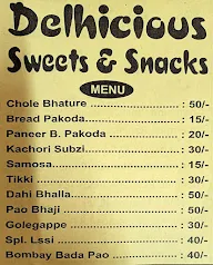 Delhicious Sweets & Snacks menu 1
