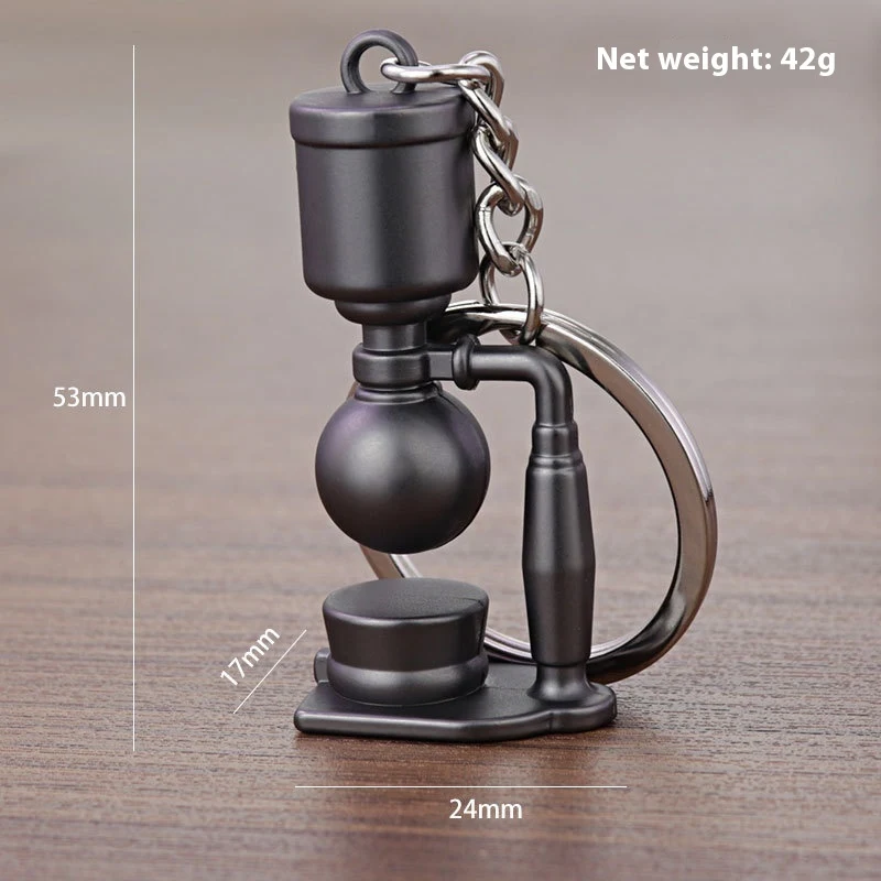 3D Koffie Sleutelhanger Metaal Autosleutelhanger. Een stijlvolle hanger met koffie design. Perfect voor koffieliefhebbers en autoliefhebbers.