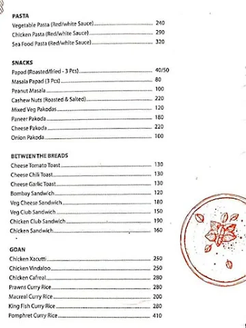 Blu Resorts menu 