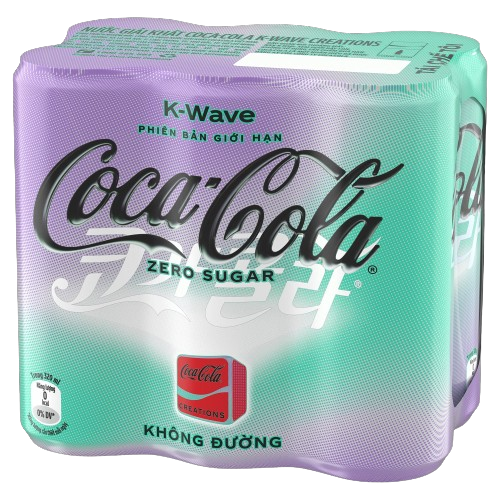 Quà tặng Lốc 6 lon Nước Giải Khát Coca-Cola Zero Không Đường 320ml K-WARE Phiên bản giới hạn