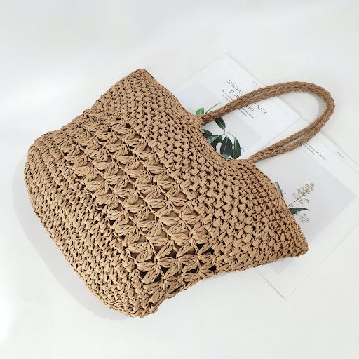 Title 7, Openwork Straw Shopping Bag for Vacations. Ligh...