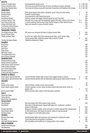 Green Spoon - Pure Veg Haven menu 