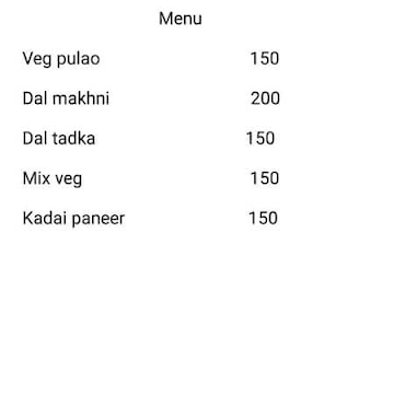 Indi Curry menu 