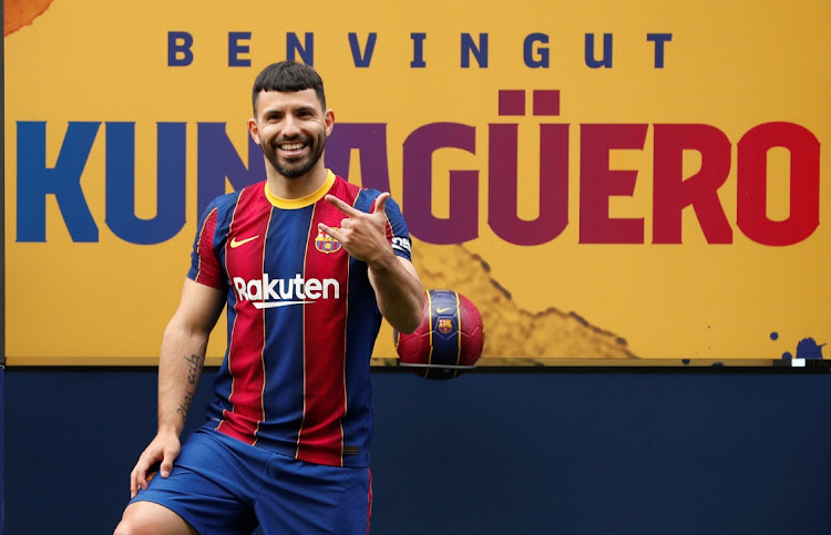 Barcelona's new signing Sergio Aguero at Camp Nou, Barcelona on May 31, 2021