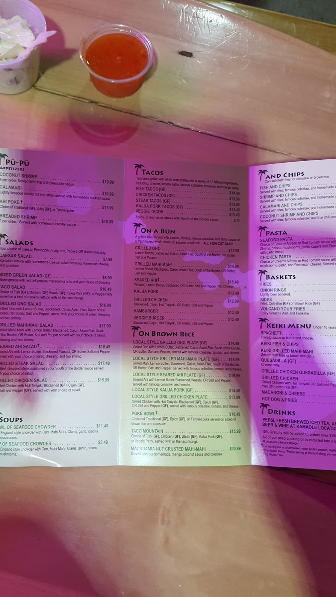 menu August 2019