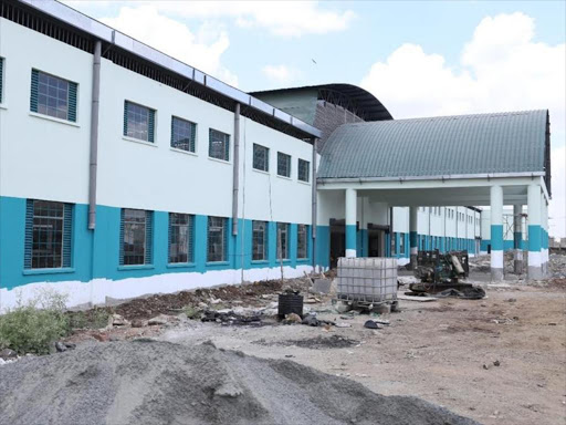 The new Wakulima market along Kangundo road during construction in 2018.