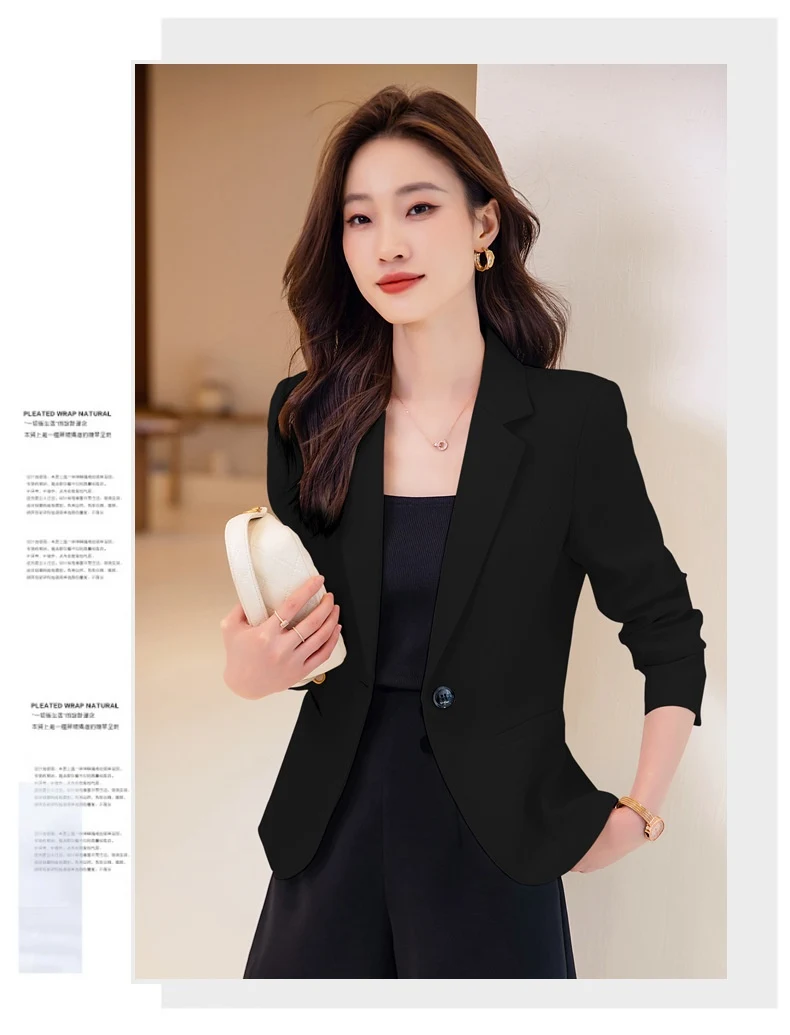 Women's Padded Shoulder Small Blazer Short Suit Top for a polished, professional look. Comfortable and stylish for vario