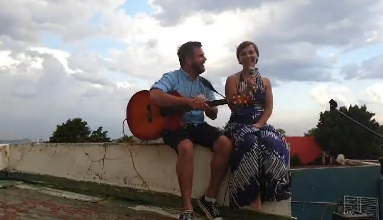 Eloise Clasen and Tiaan Rautenbach are staging #RooftopTune sessions from their Johannesburg suburb.