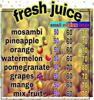 Fresh Juice & Shake menu 1
