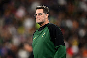 Rassie Erasmus during the warm-up for the Springboks' Rugby World Cup semifinal against England at Stade de France last year.