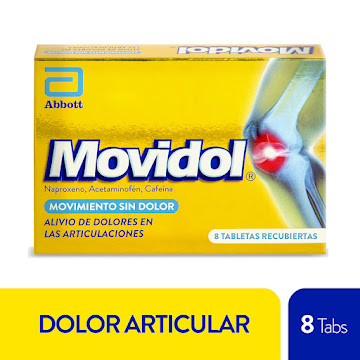 Movidol Naproxeno + Acetaminofén + Cafeína 220mg/250mg/65mg Abbott Caja x 8 Tabletas  