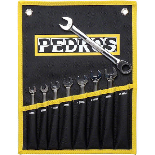 Pedro's Pro Ratcheting Wrench Set of 8, Includes 8-15mm Sizes