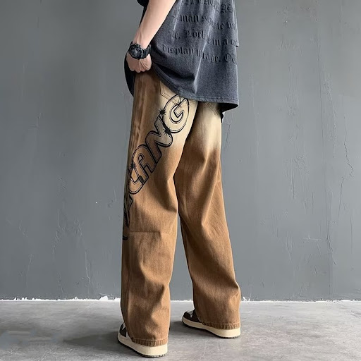 Title 5, Mens Straight Denim Retro High Street Pants Cl...