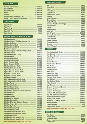 Harish's Kitchen menu 