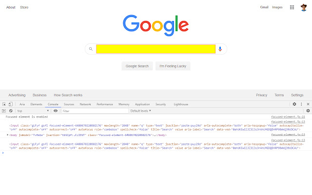 Focused Element chrome extension