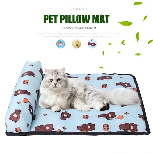 Mat Pad For Dogs Cats Ice Silk Mat Blanket Cushion For Kennel/Sofa/Bed/Floor/Car Seats (Dog Mat)L 63x48cm